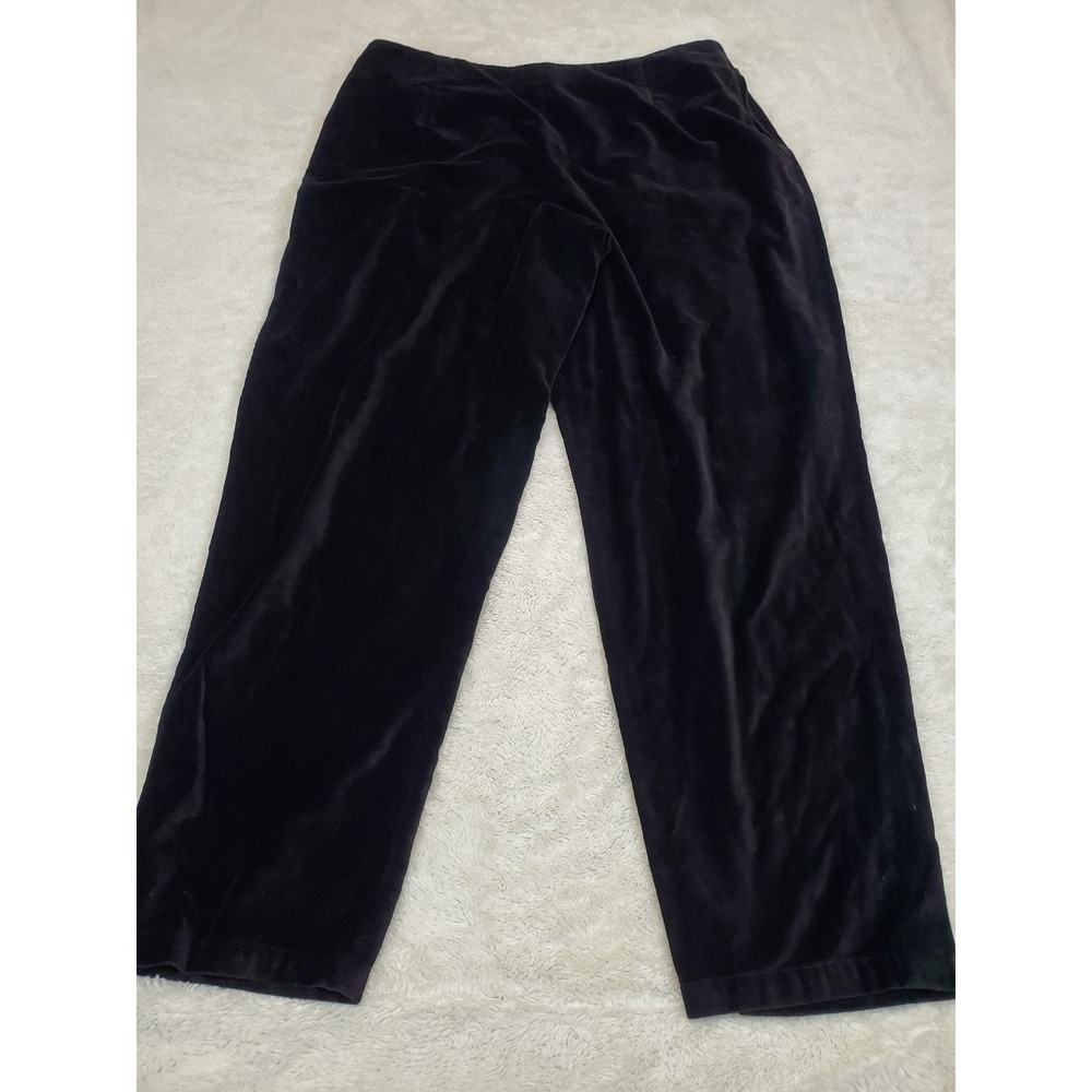 J. Jill Black Velour Velvet Pants 20 Witchy Whimsigoth Preppy Classic Party
